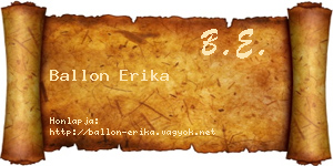 Ballon Erika névjegykártya
